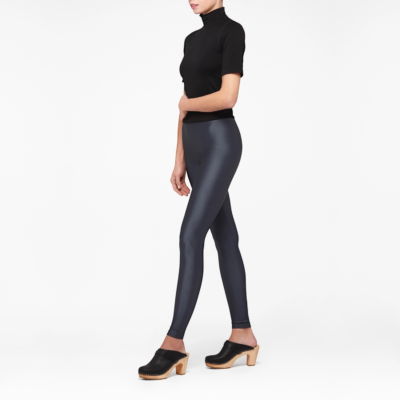 legging satiné gris anthracite, vue de face