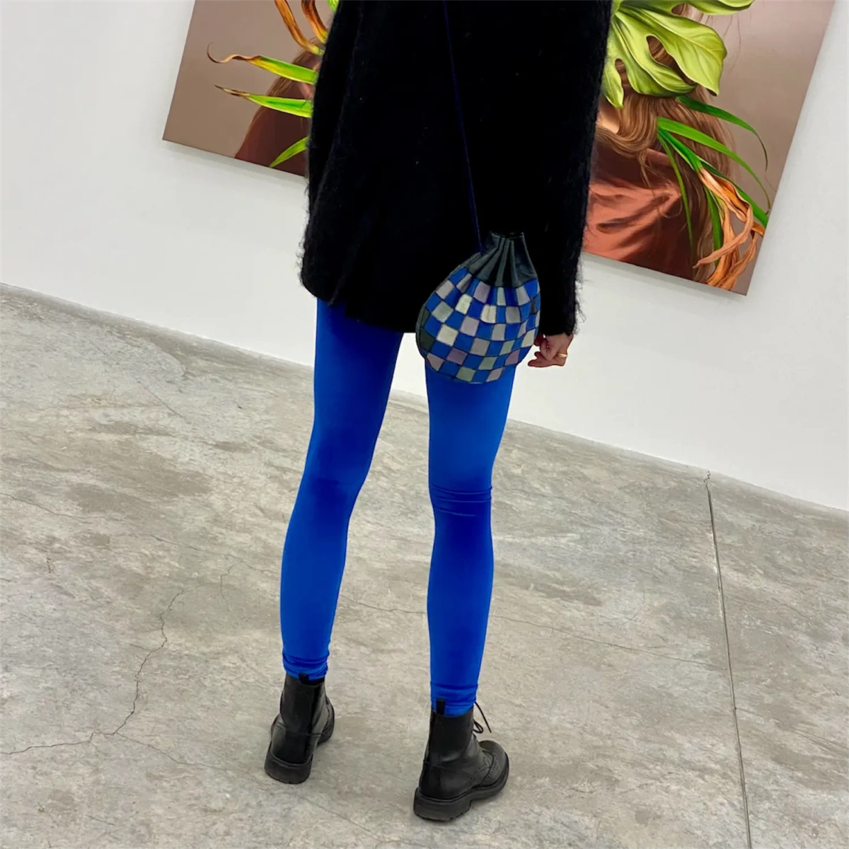 Legging velours bleu électrique style lifestyle Pattes de Velours