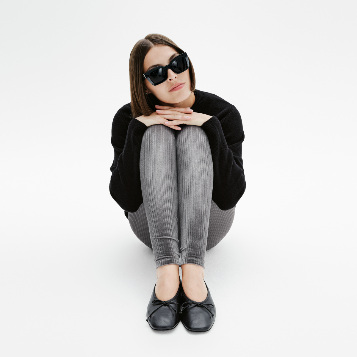 legging velours cotele gris profond casual
