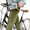 Legging velours lisse vert Army Green - Coupe Sportive, lifestyle legging velours vert army green lifestyle vélo