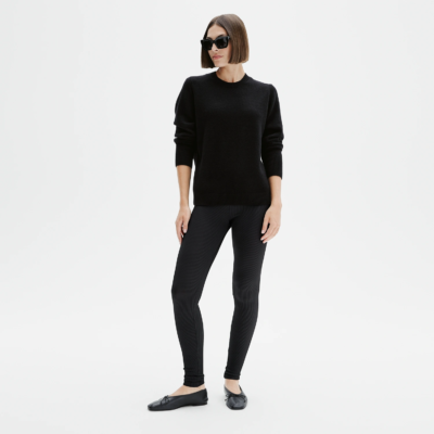 Legging effet côtelé noir new black femme – look casual face
