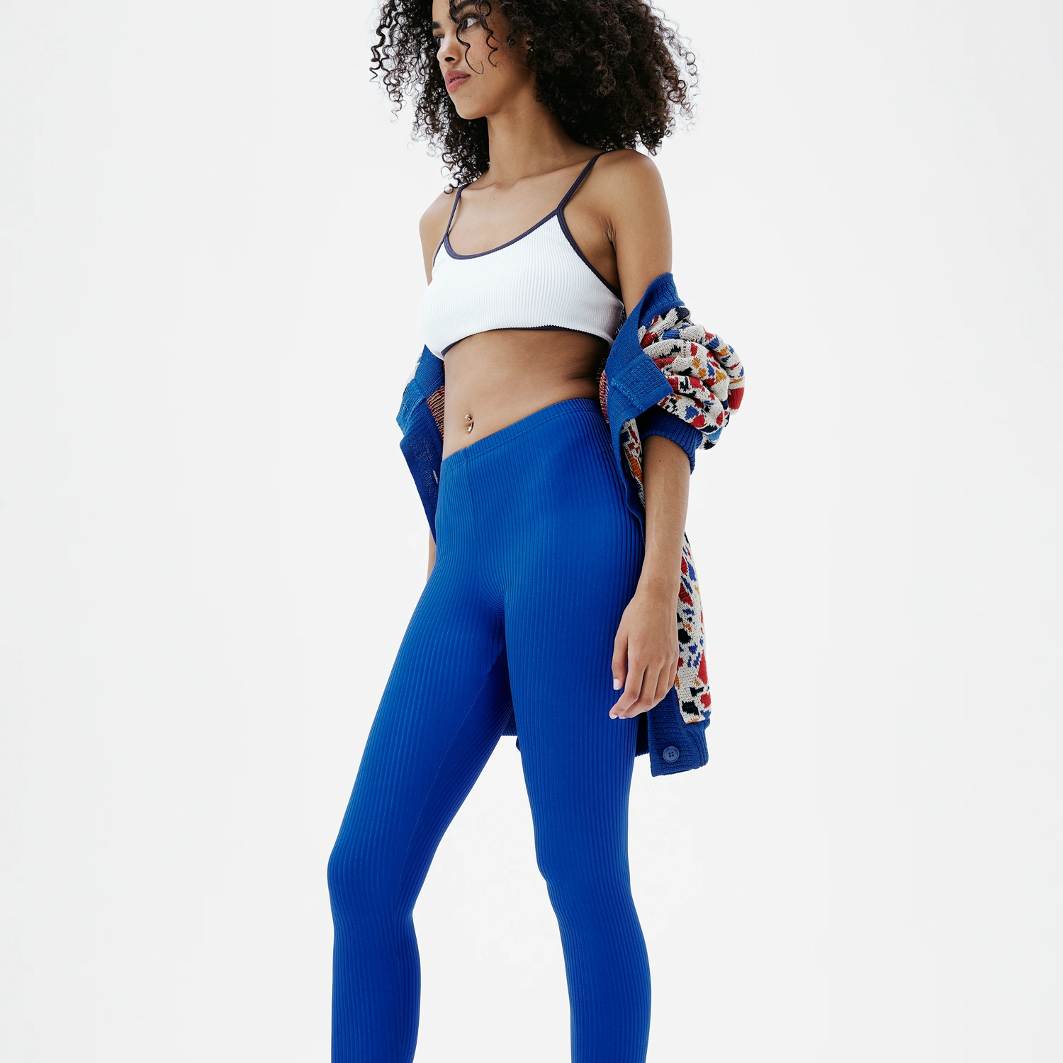 Legging Buttery Soft Bleu Motif Feuilles Pissenlit - Taille Unique S/M/L - Neuf Avec étiquette