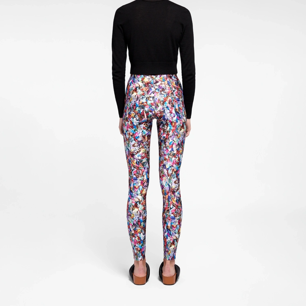 Legging satiné imprimé confetti femme – vue de dos
