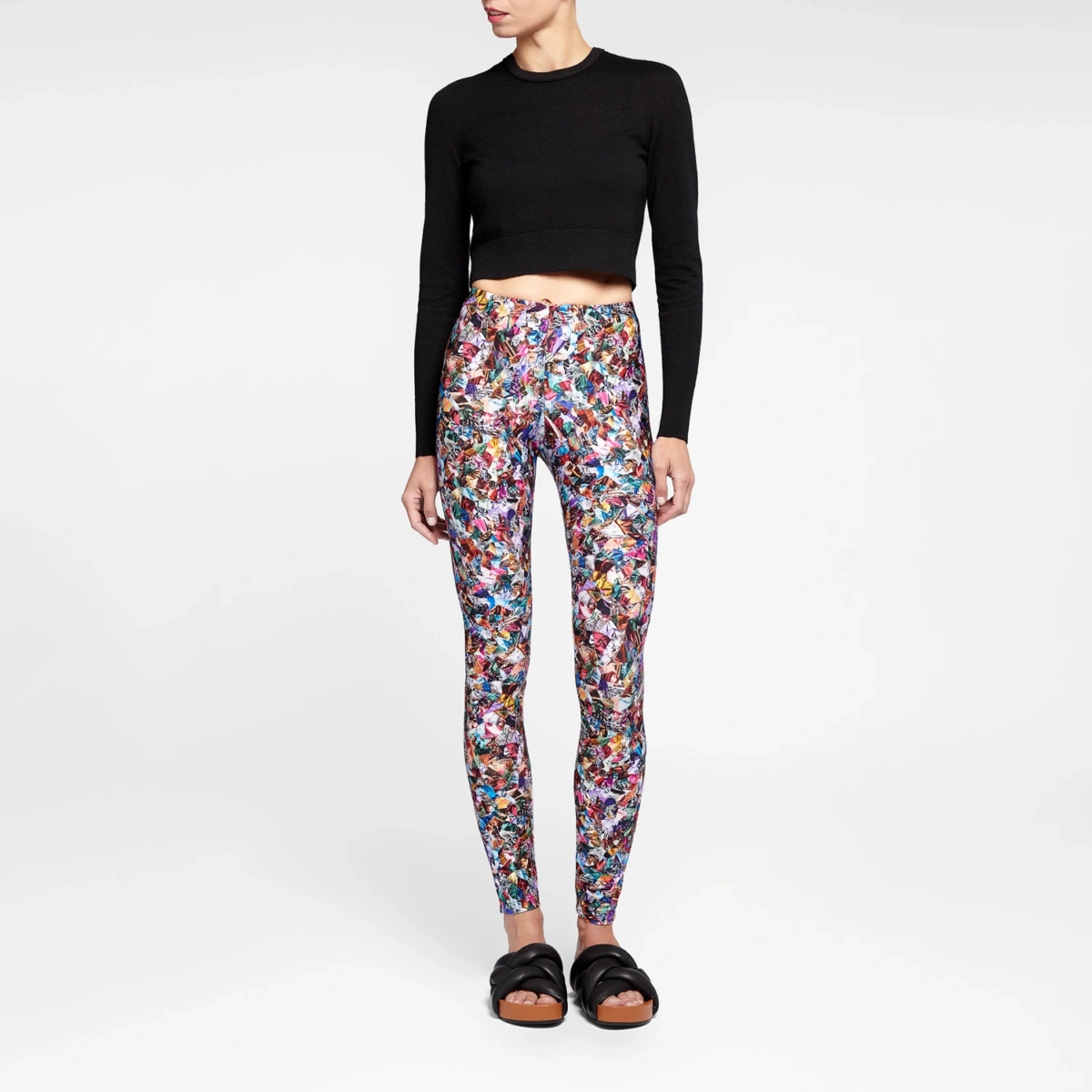 Legging satiné imprimé confetti femme – vue de face