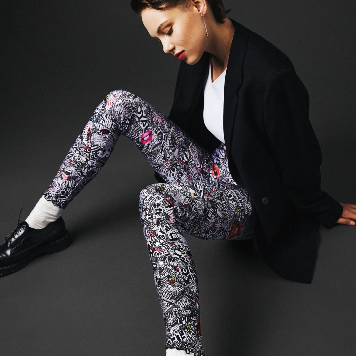 legging satine imprime one piece talking legs