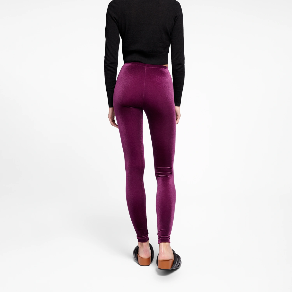 Legging en velours Bordeaux Gala pour femme, vue dos