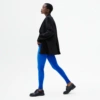 Legging velours lisse Bleu Électrique, Coupe Classique legging velours bleu électrique, allure chic profil