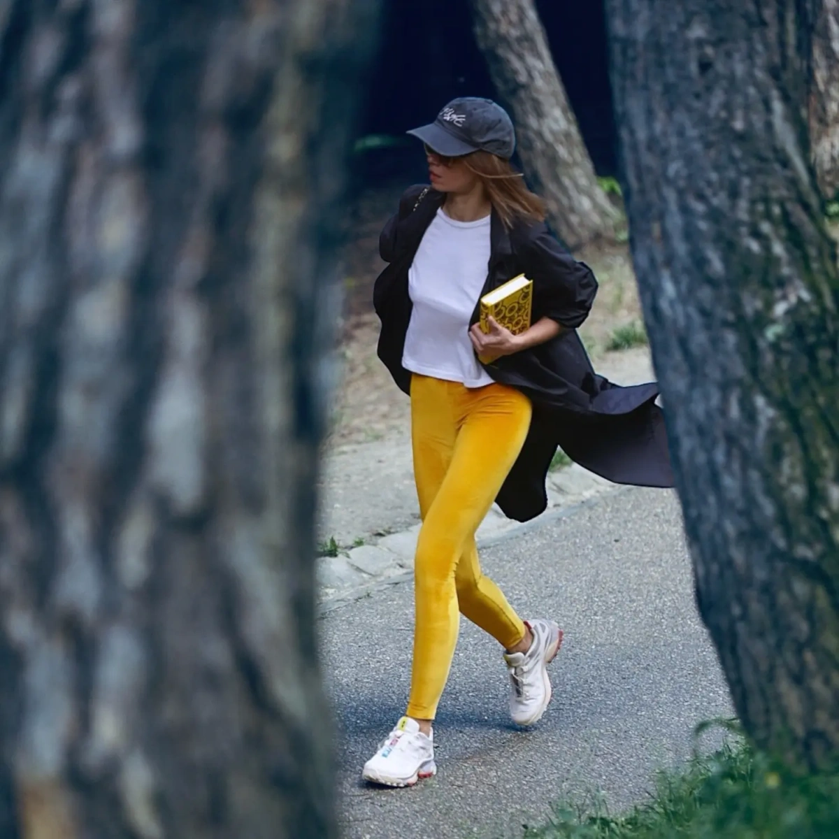 legging femme velours jaune – coupe taille haute – pattes de velours paris