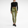 Legging velours lisse Army Green - Coupe Classique Legging velours Army Green coupe classique femme vue de face - leggings velours stretch confort chic lifestyle