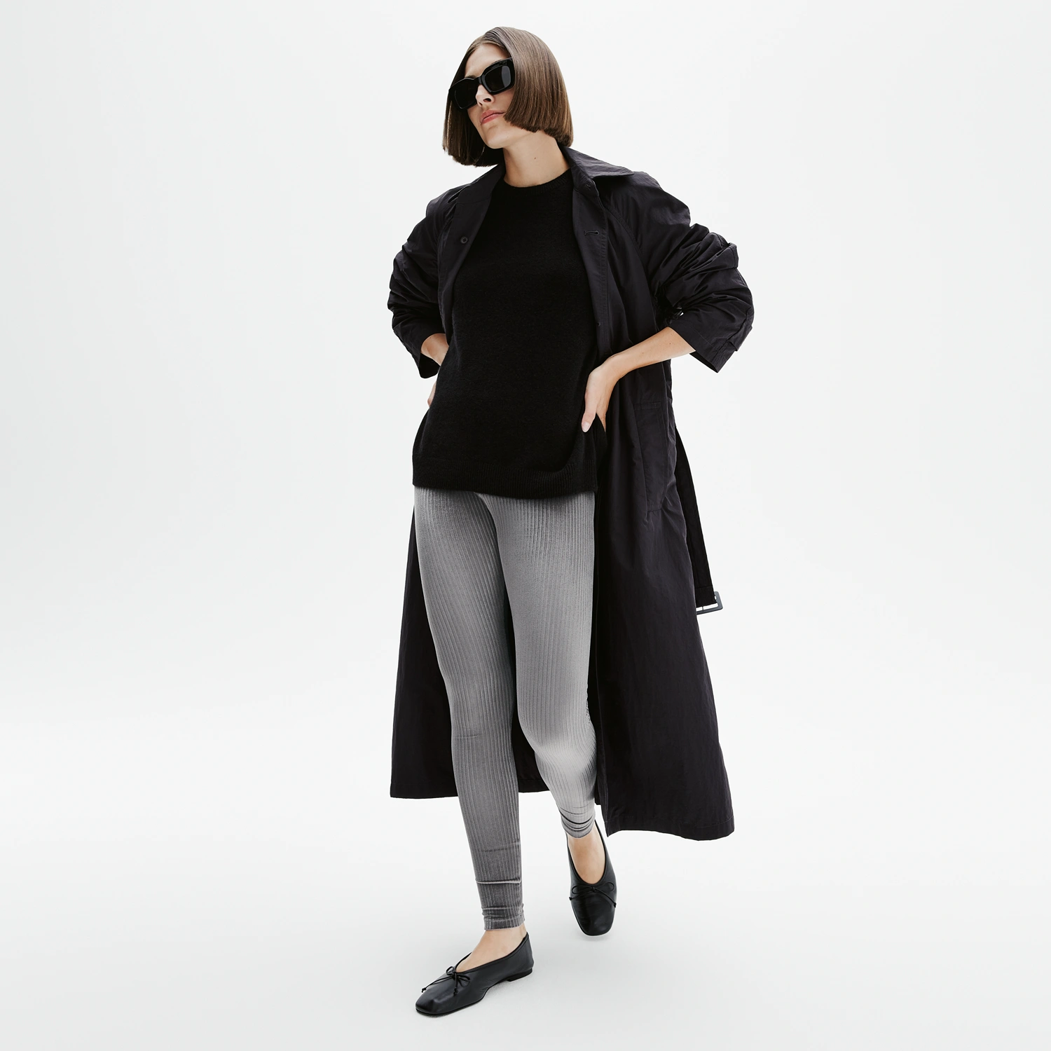 Leggings Côtelés Femme Davco - Taille M/L - Gris Acier - Neufs Dans Leur Emballage