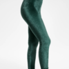 Legging velours côtelé Vert Malachite - Coupe Classique Legging en velours côtelé vert malachite, gros plan sur la texture