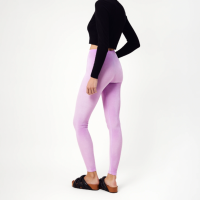 Legging velours mauve Lilly Dream pour femme, vue de dos