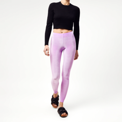 Legging velours lisse Lilly Dream - Coupe Classique Legging velours mauve Lilly Dream pour femme, vue de face