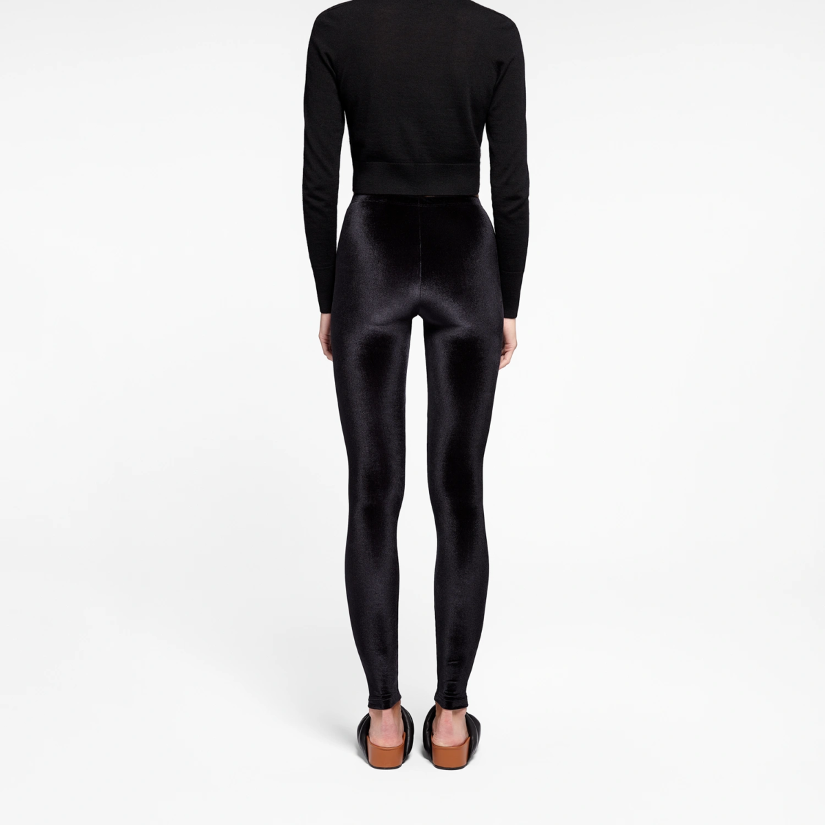 Legging velours noir Black Swan coupe classique femme vue dos