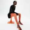 Legging velours lisse Orange Mécanique, Coupe Classique Legging velours Orange Mécanique femme – look mode avec blazer noir