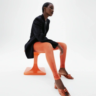 Legging velours lisse Orange Mécanique, Coupe Classique Legging velours Orange Mécanique femme – look mode avec blazer noir