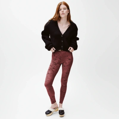 Legging velours frappé Rouge Amaretto - Coupe Classique coupe classique rouge amaretto Édition limitée